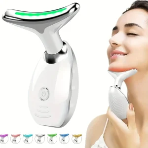 7LED Color Neck & Face Beauty Massager, Portable, USB Charge