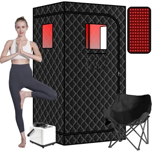 Indoor Sauna with Red Light & 3L Steamer